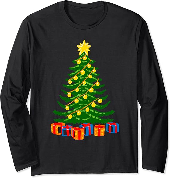 Christmas Tree Long Sleeve TShirt Clothing Christmas T Shirt Long Sleeve